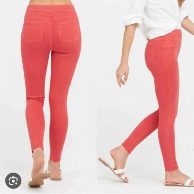 NEW NWT! SPANX ANKLE JEAN-ISH STRETCH JEGGING LEGGINGS ISLAND RED sz L